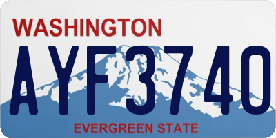 WA license plate AYF3740