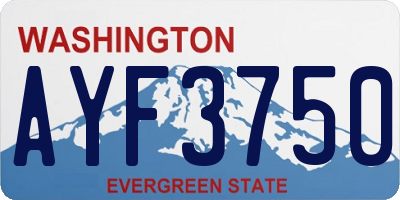 WA license plate AYF3750