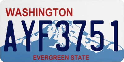 WA license plate AYF3751