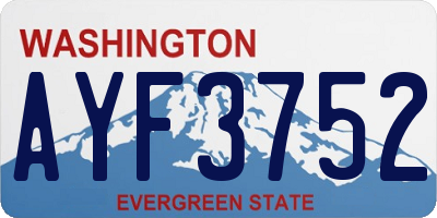 WA license plate AYF3752