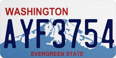 WA license plate AYF3754