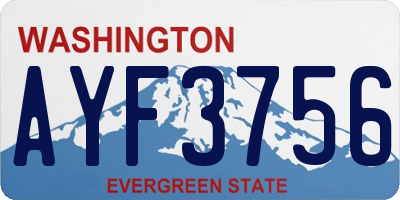 WA license plate AYF3756