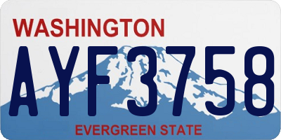 WA license plate AYF3758