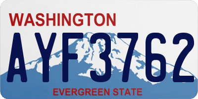 WA license plate AYF3762