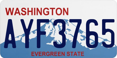 WA license plate AYF3765
