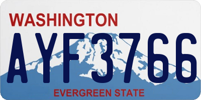 WA license plate AYF3766