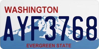 WA license plate AYF3768