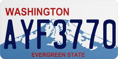 WA license plate AYF3770