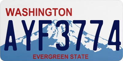 WA license plate AYF3774