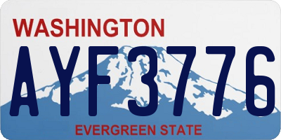 WA license plate AYF3776