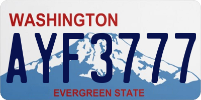 WA license plate AYF3777