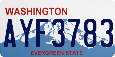 WA license plate AYF3783