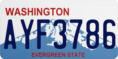 WA license plate AYF3786