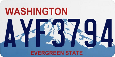 WA license plate AYF3794