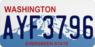 WA license plate AYF3796