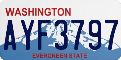 WA license plate AYF3797
