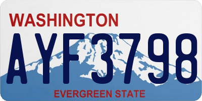 WA license plate AYF3798