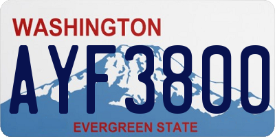 WA license plate AYF3800