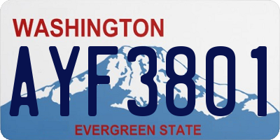 WA license plate AYF3801