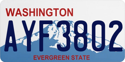 WA license plate AYF3802
