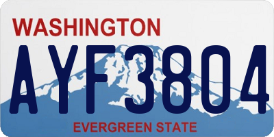 WA license plate AYF3804