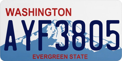 WA license plate AYF3805