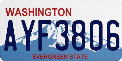 WA license plate AYF3806