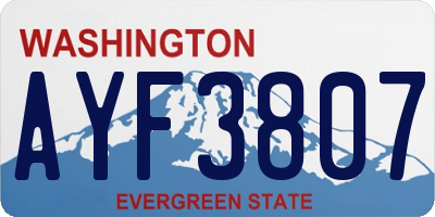 WA license plate AYF3807