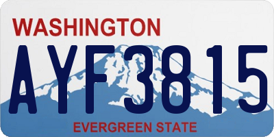 WA license plate AYF3815