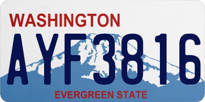 WA license plate AYF3816