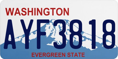 WA license plate AYF3818