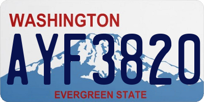 WA license plate AYF3820