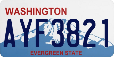WA license plate AYF3821