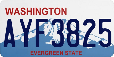 WA license plate AYF3825