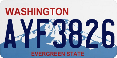 WA license plate AYF3826