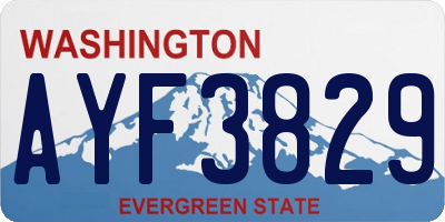 WA license plate AYF3829