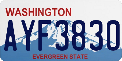 WA license plate AYF3830