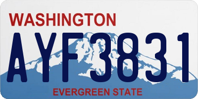 WA license plate AYF3831