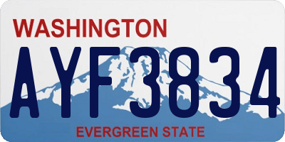 WA license plate AYF3834