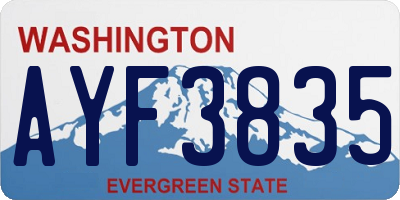 WA license plate AYF3835