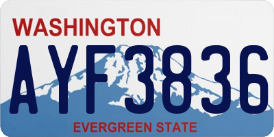 WA license plate AYF3836