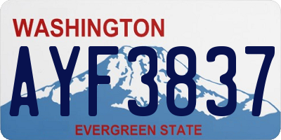WA license plate AYF3837