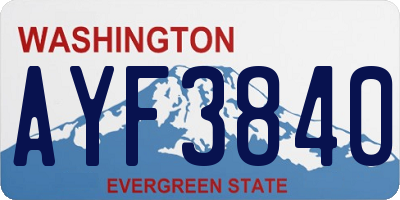 WA license plate AYF3840