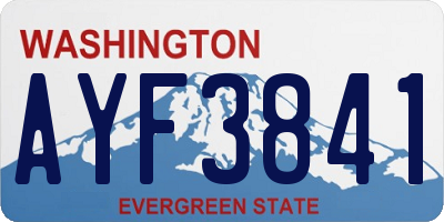 WA license plate AYF3841