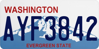 WA license plate AYF3842