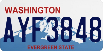 WA license plate AYF3848
