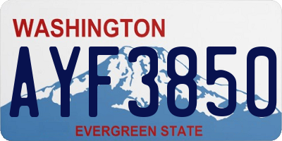 WA license plate AYF3850
