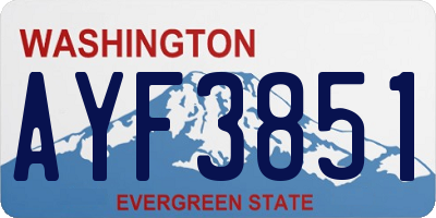 WA license plate AYF3851