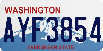 WA license plate AYF3854