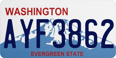 WA license plate AYF3862